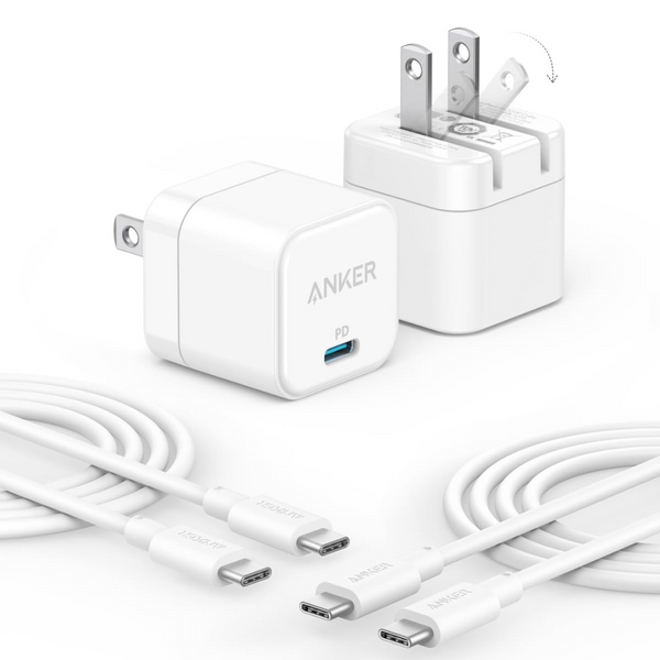 2-Pack Anker 20W USB-C Charger Adapter with USB-C Cable