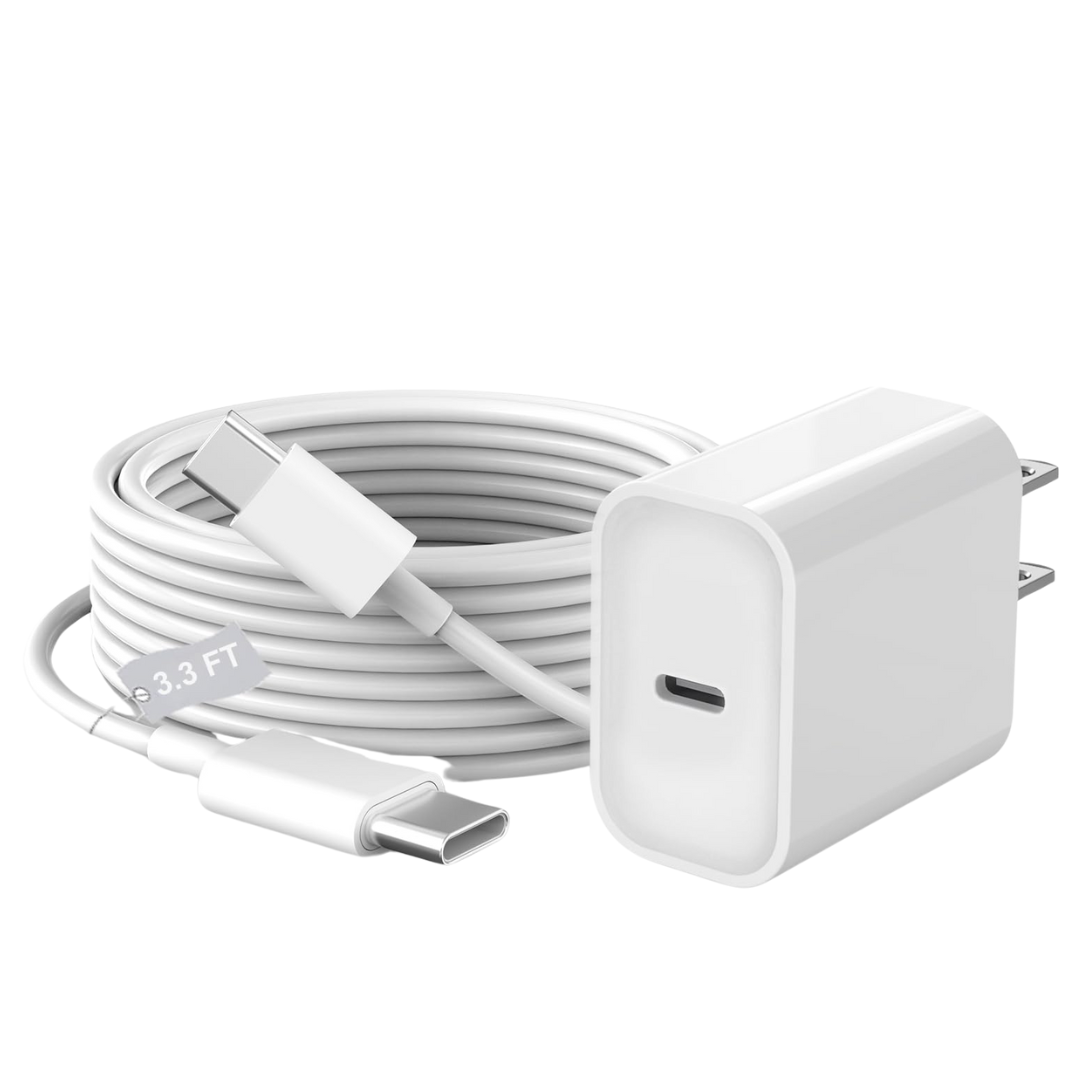 20W USB-C Charger Adapter W/ 3ft Fast Charging USB-C Cable