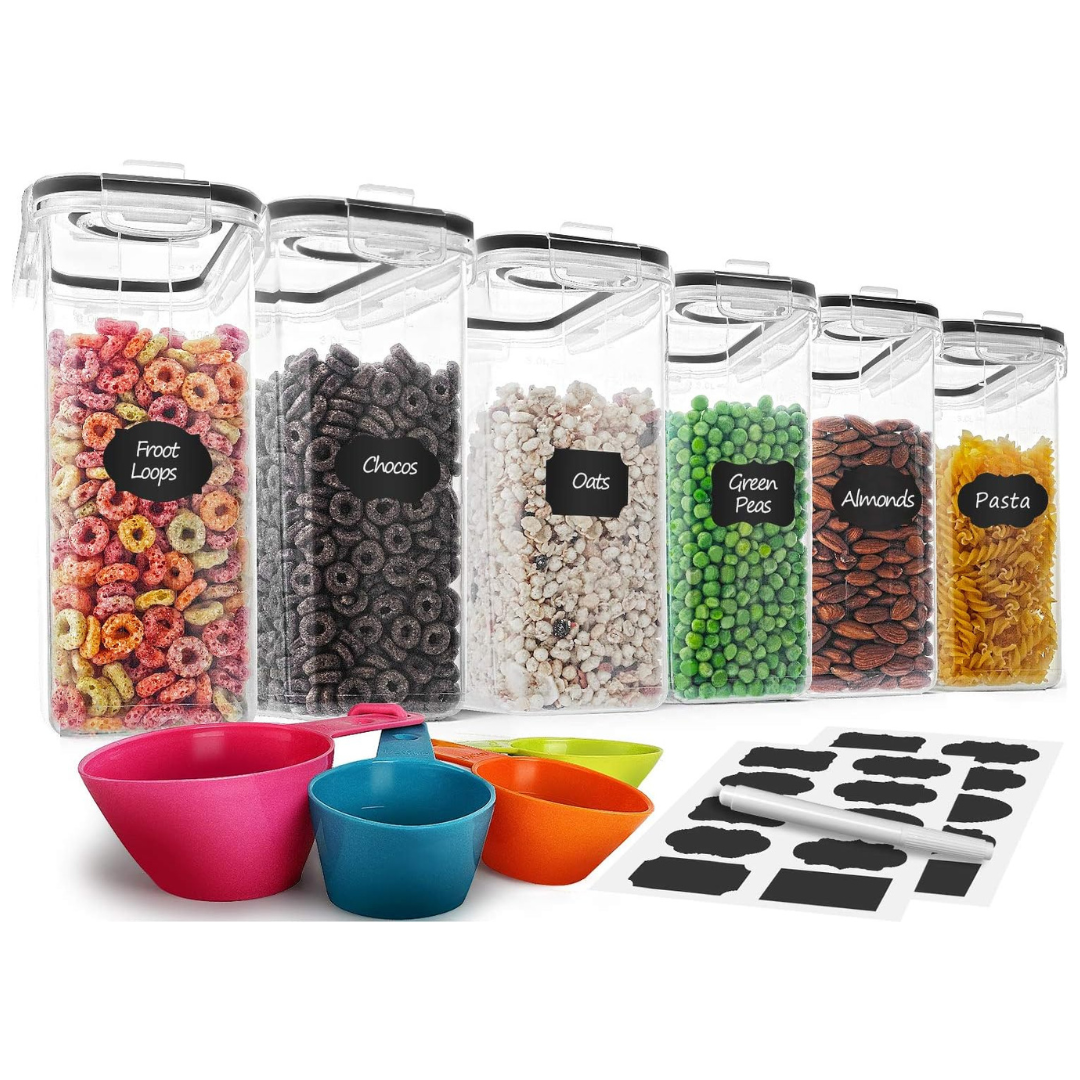 6-Pack Mcirco Airtight Cereal Container Set (4L/135.2oz)