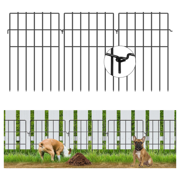 25-Panels No-Dig Metal Garden Fence Animal Barrier (17in H x 27ft L)