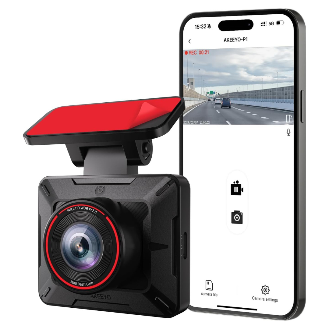 Akeeyo 1080P WiFi Front Mini Dash Camera With Night Vision