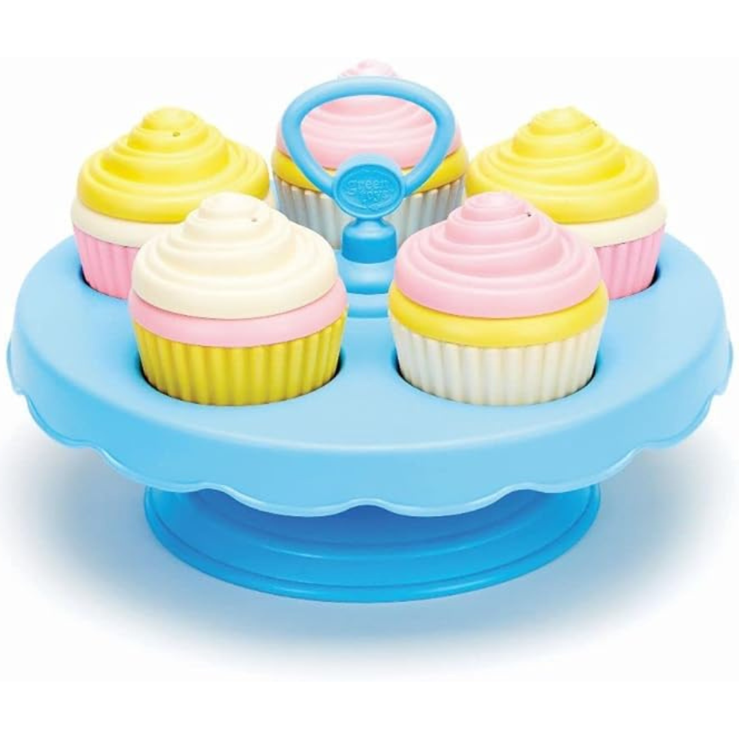 16-Piece Green Toys Pretend Play Cupcake Set