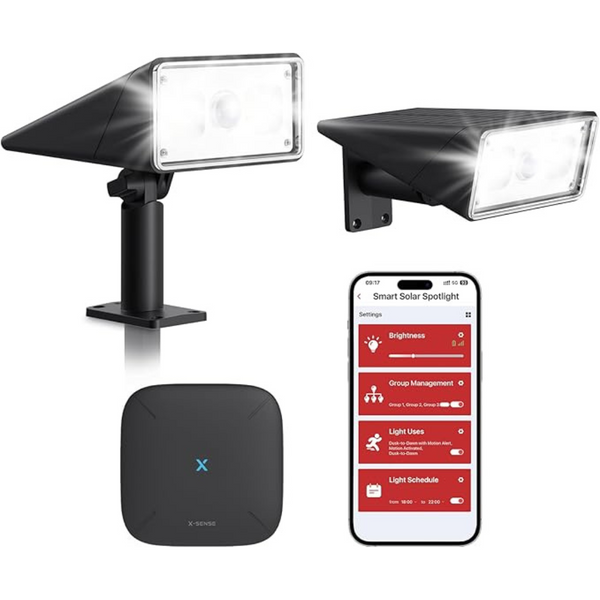 2-Pack X-Sense Smart Solar Light With Motion Detector