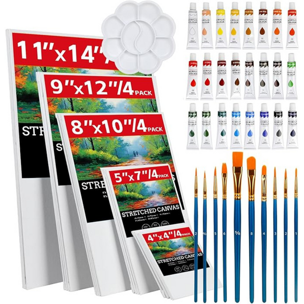 Set Of 20 Canvases For Painting Set With 4 Of Each