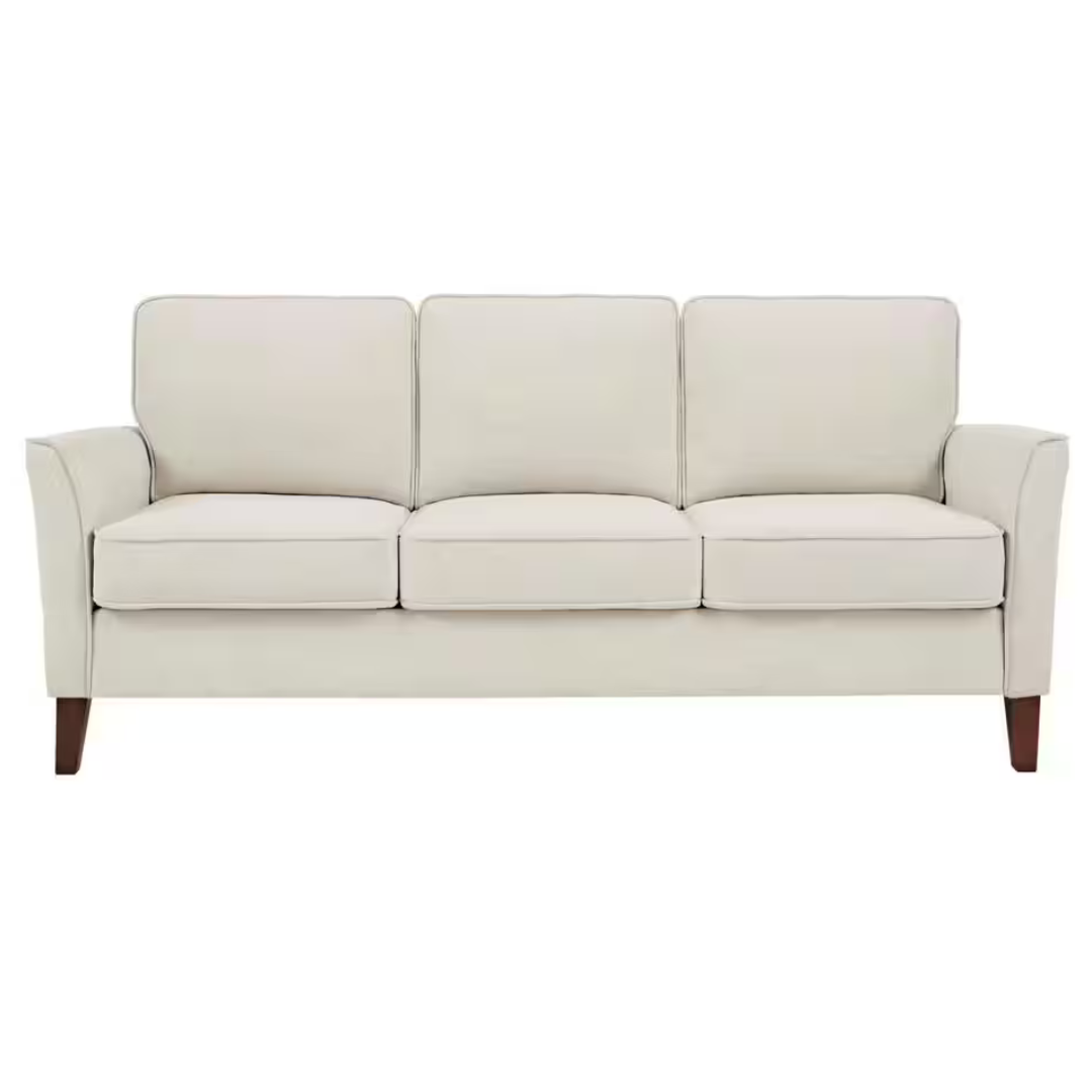 StyleWell Doherty 79.9 In. Modern Flared Arm Fabric Sofa In Oyster Beige