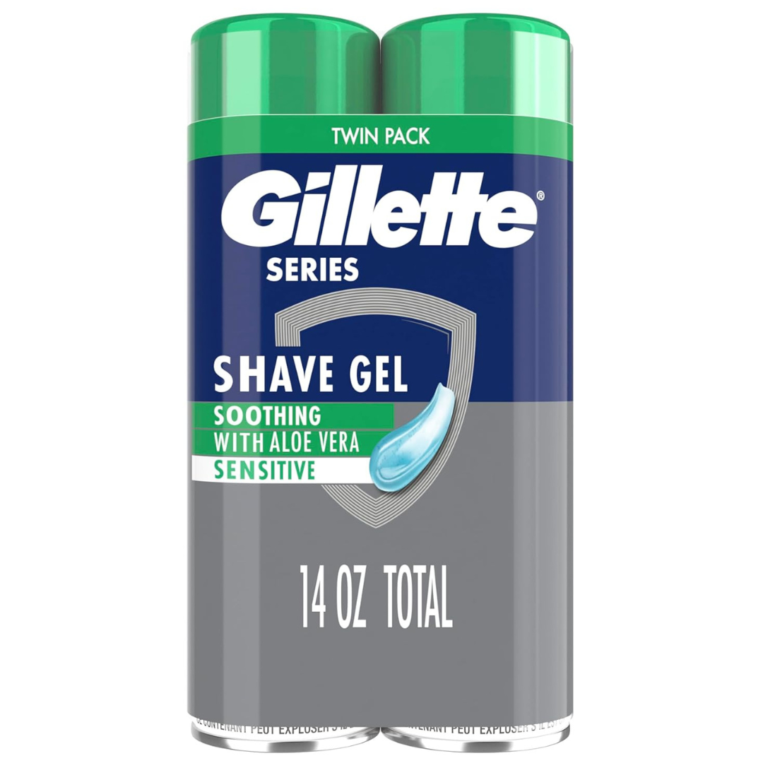 Gillette Series 7oz 3X Action Men's Shave Gel (Twin Pack)