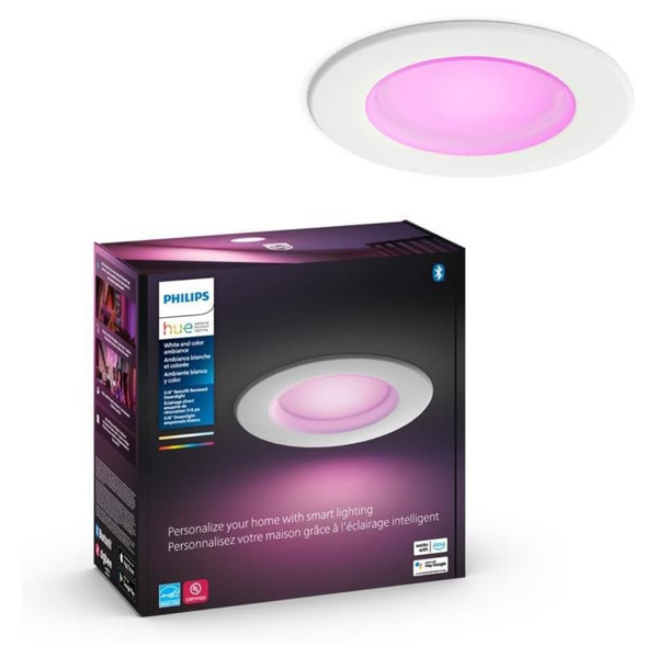 Philips Hue 62W Equivalent Bluetooth 5/6" E26 LED Smart Downlight