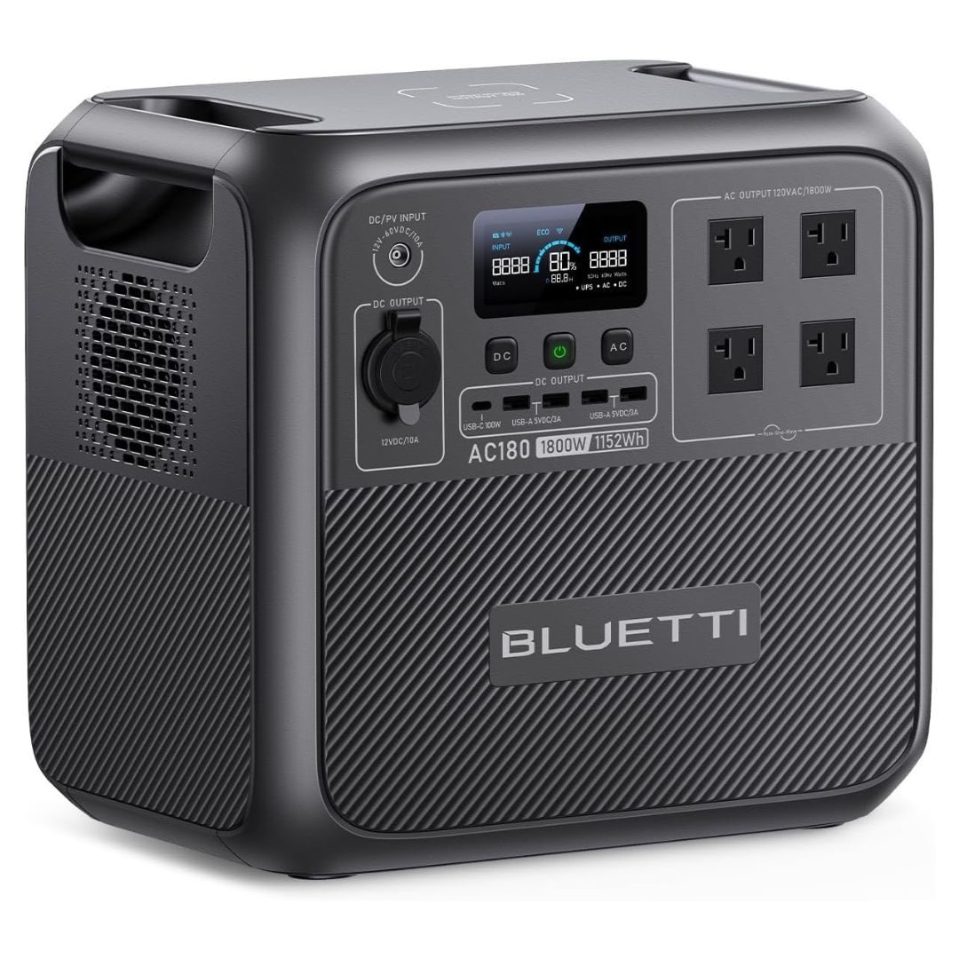 Bluetti AC180 1800W 1152Wh Solar Portable Power Station