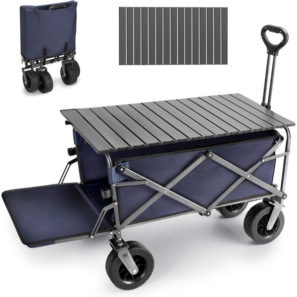 Rengue Foldable Heavy Duty Collapsible Wagon Carts with Table