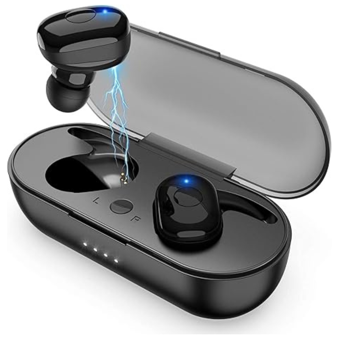 Qisebin Stereo Calls Extra Bass 36H Bluetooth Earbuds with Charging Case