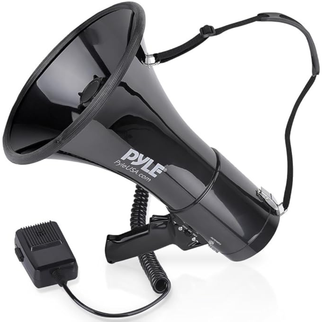 Pyle Megaphone Speaker PA Bullhorn with Built-in Siren