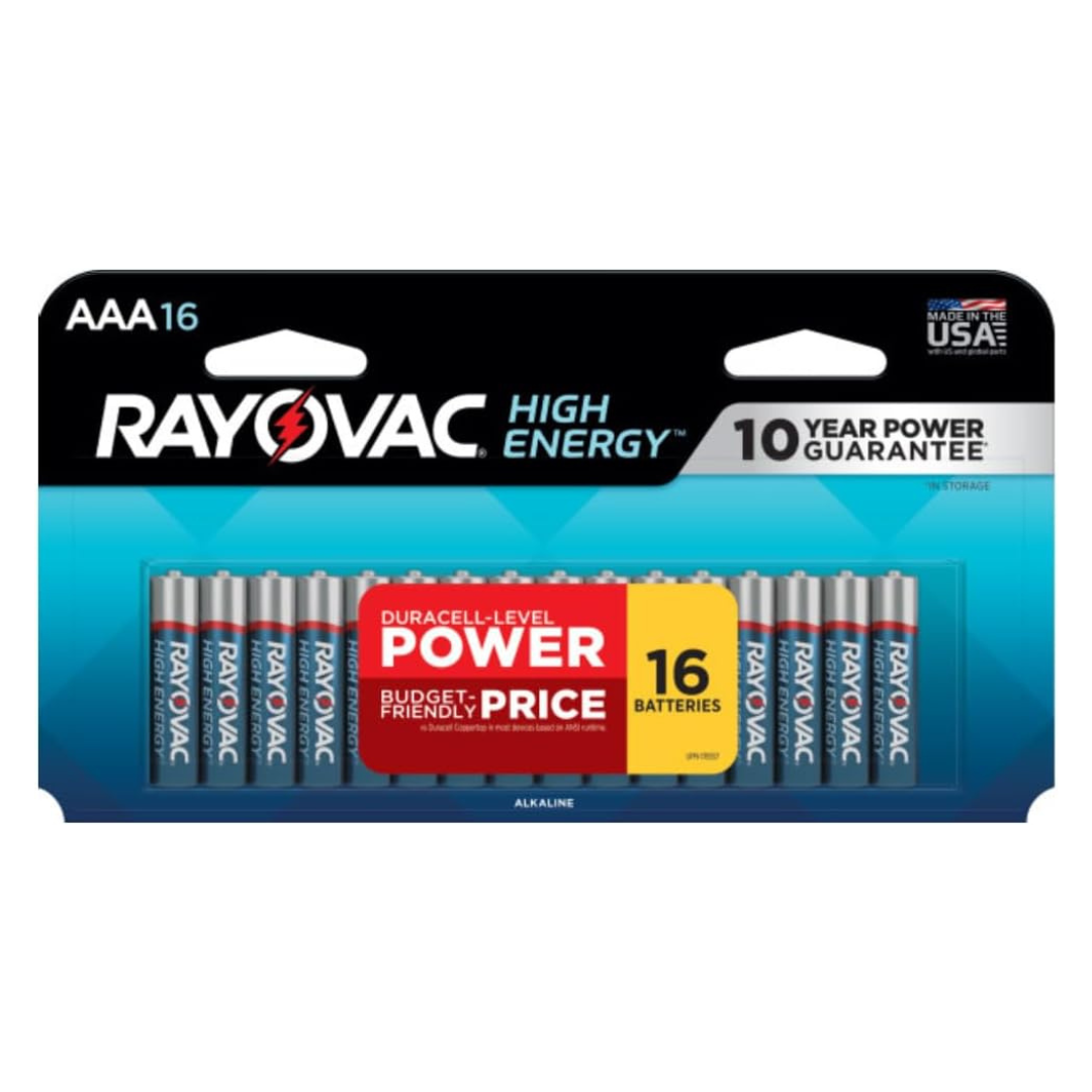 16-Pack Rayovac High Energy Alkaline AAA Batteries