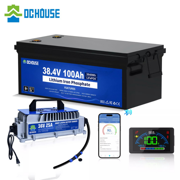 DC House 36V 100Ah Lithium Golf Cart Battery With Charger