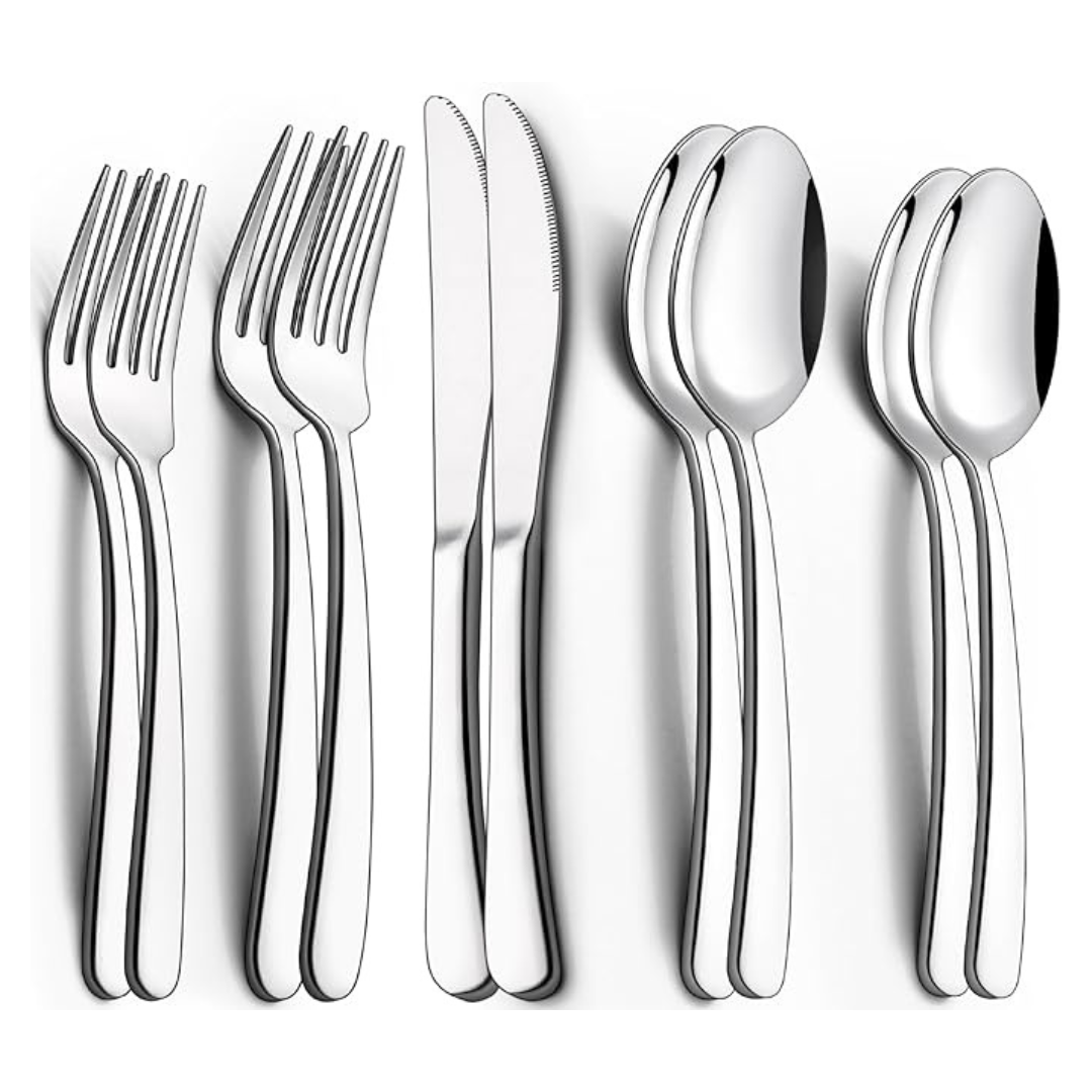 40-Piece Heavy Duty Stainless Steel Solid Flatware Set