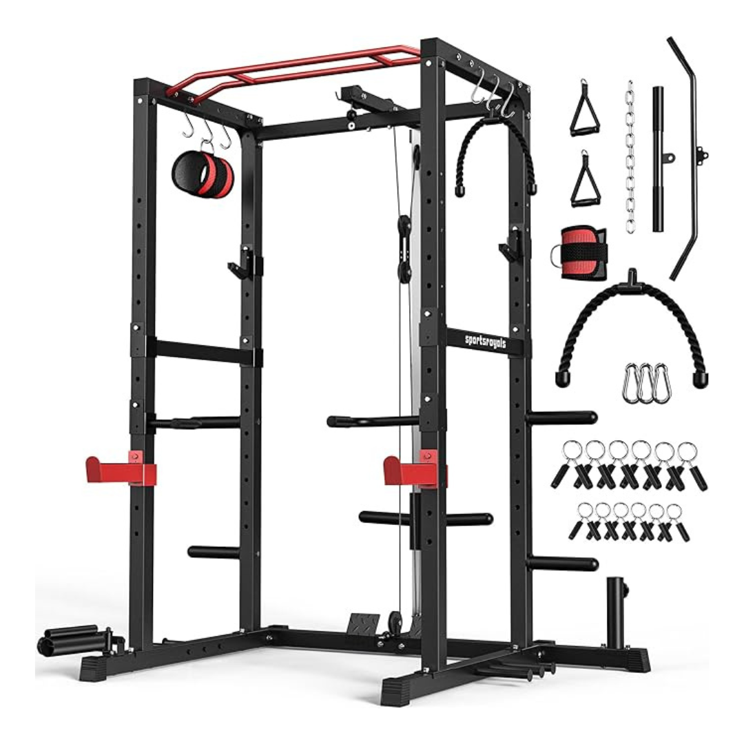 Sportsroyals Power Cage 1600lbs Capacity Multi-Function Power Rack