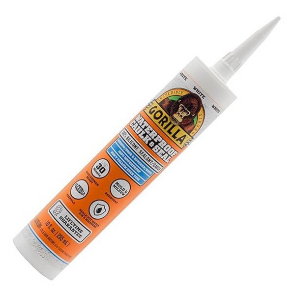 10-Oz Gorilla Waterproof Caulk & Seal 100% Silicone Sealant (White)