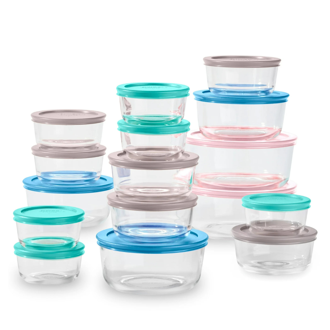 32-Piece Pyrex Simply Store Glass Food Storage & Bake Container Set