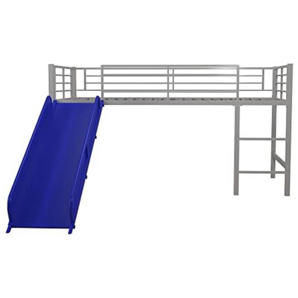 DHP Junior Twin Metal Loft Bed With Slide