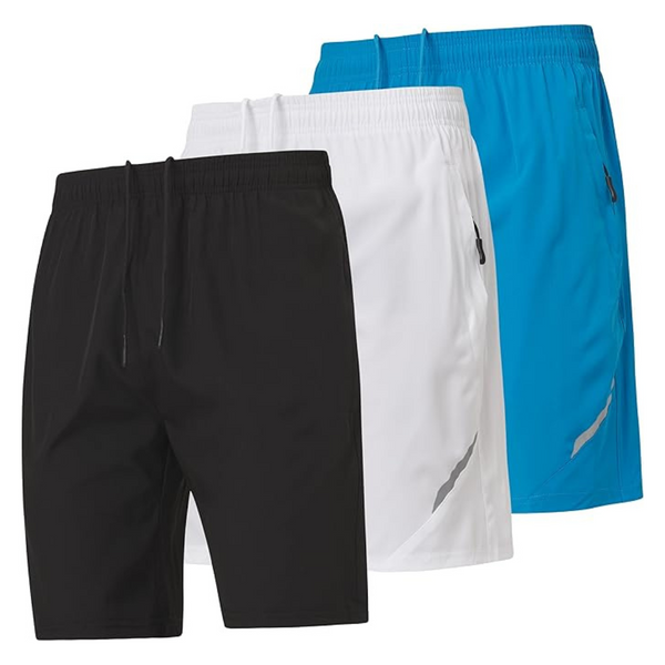 3-Pack Ultra Performance Men's Nylon Stretch Athletic Running Gym Shorts