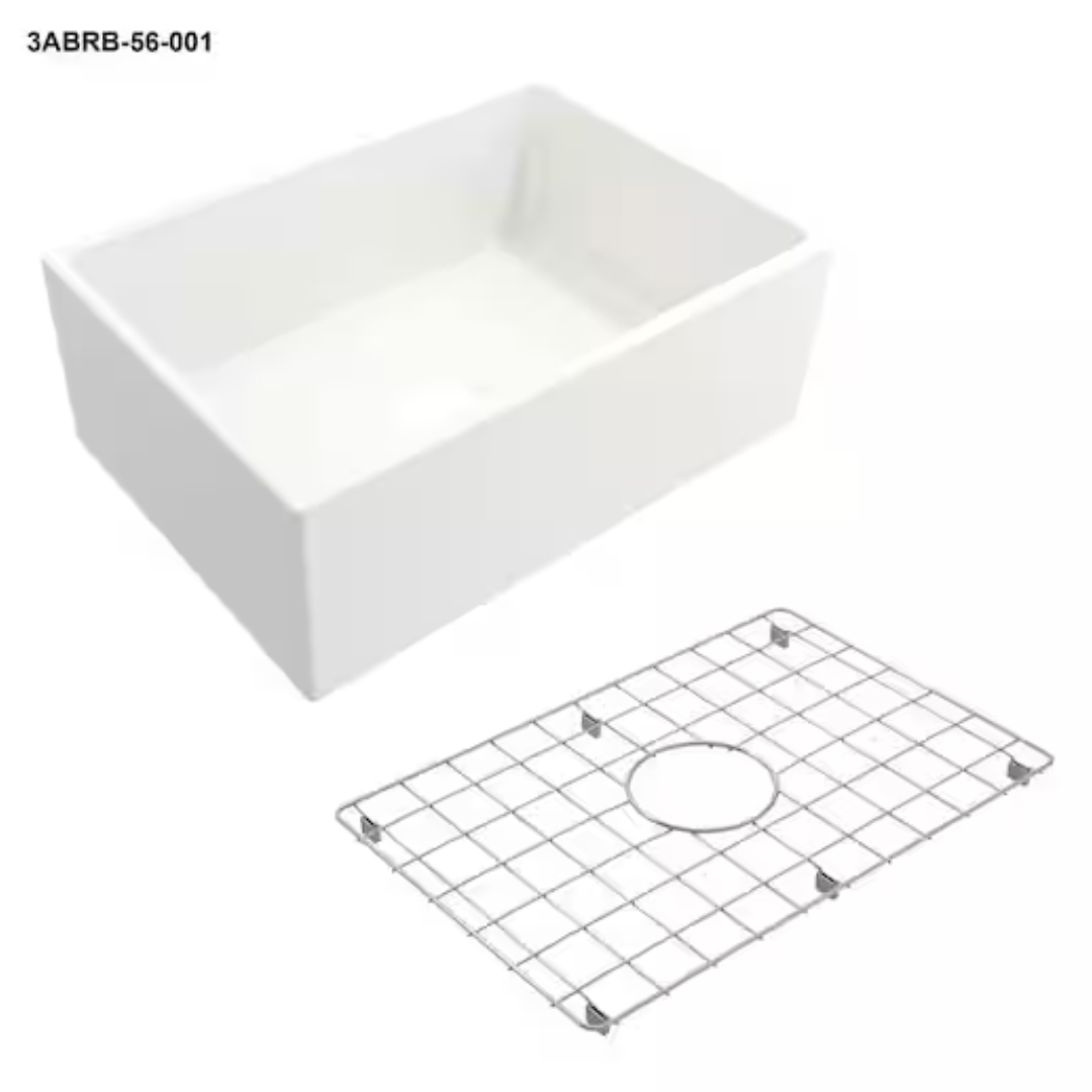 Glacier Bay 27" Farmhouse/Apron-Front Single Bowl Fireclay Kitchen Sink