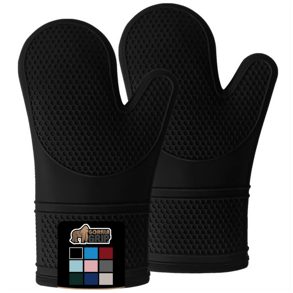 2-Pack Gorilla Grip Slip and Heat Resistant Silicone Oven Mitts