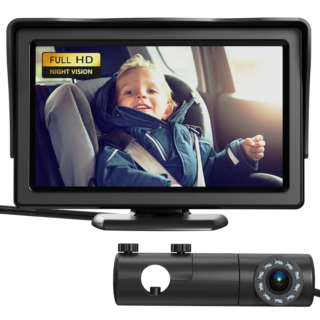 HD Display Baby Car Mirror w/ Night Vision Feature Baby Car Camera