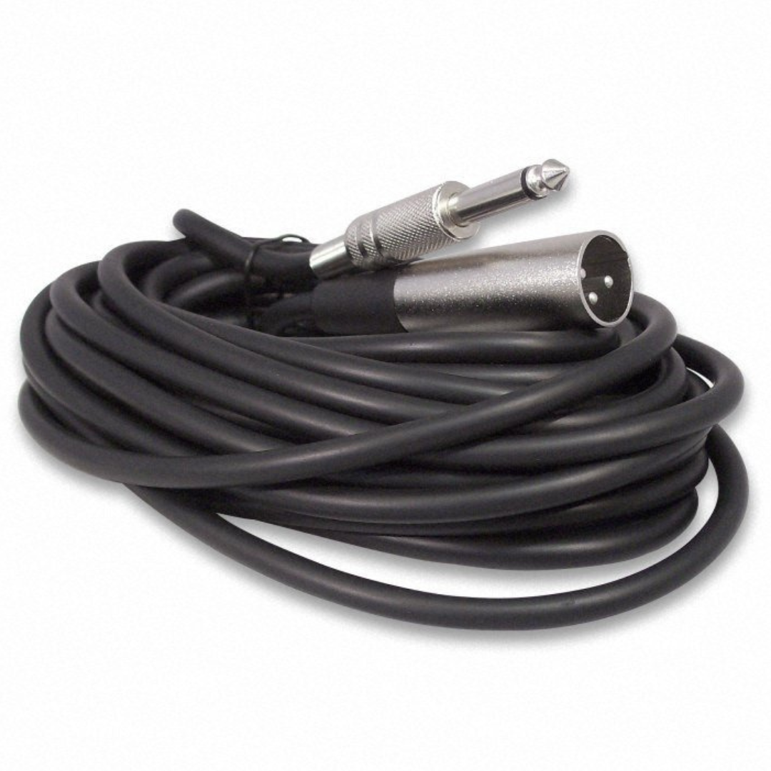 25 Ft XLR Male 3 Pin to 1/4" Mono Microphone Cable