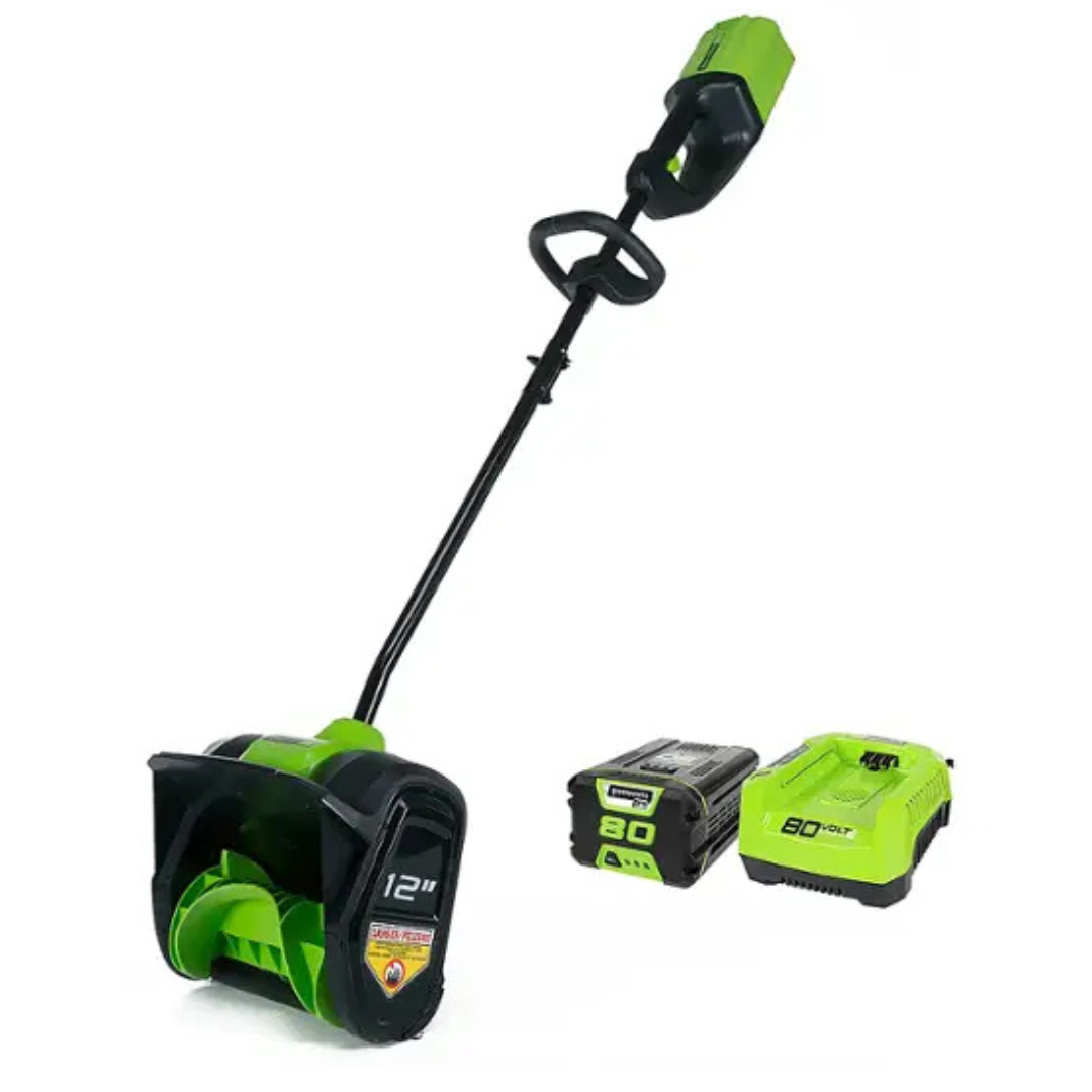 Greenworks 80 Volt 12" Single Stage Cordless Brushless Snow Shovel