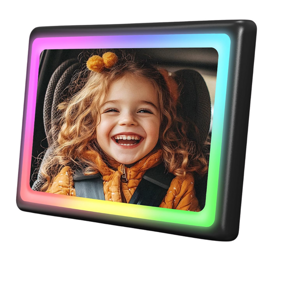 2-Pack Baby Car Mirror With Light 7 RGB Colors