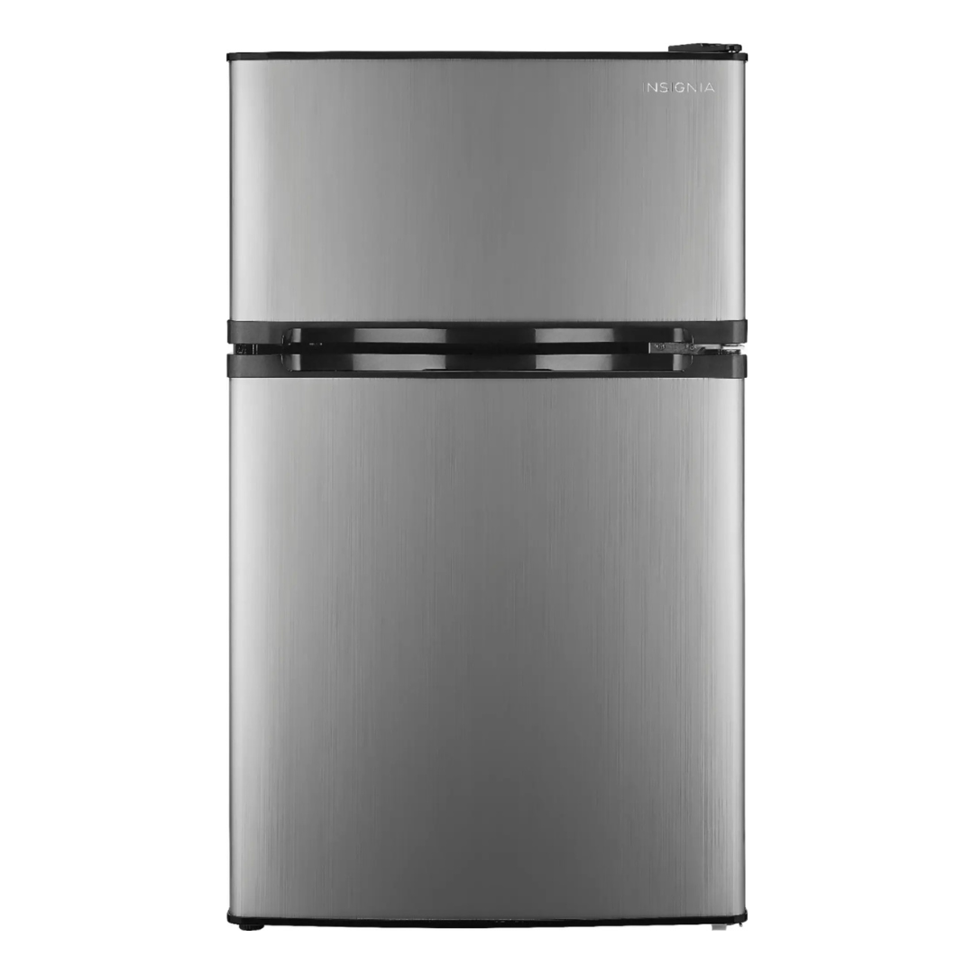 Insignia 3.0 Cu. Ft. Stainless Steel Mini Fridge with Top Freezer