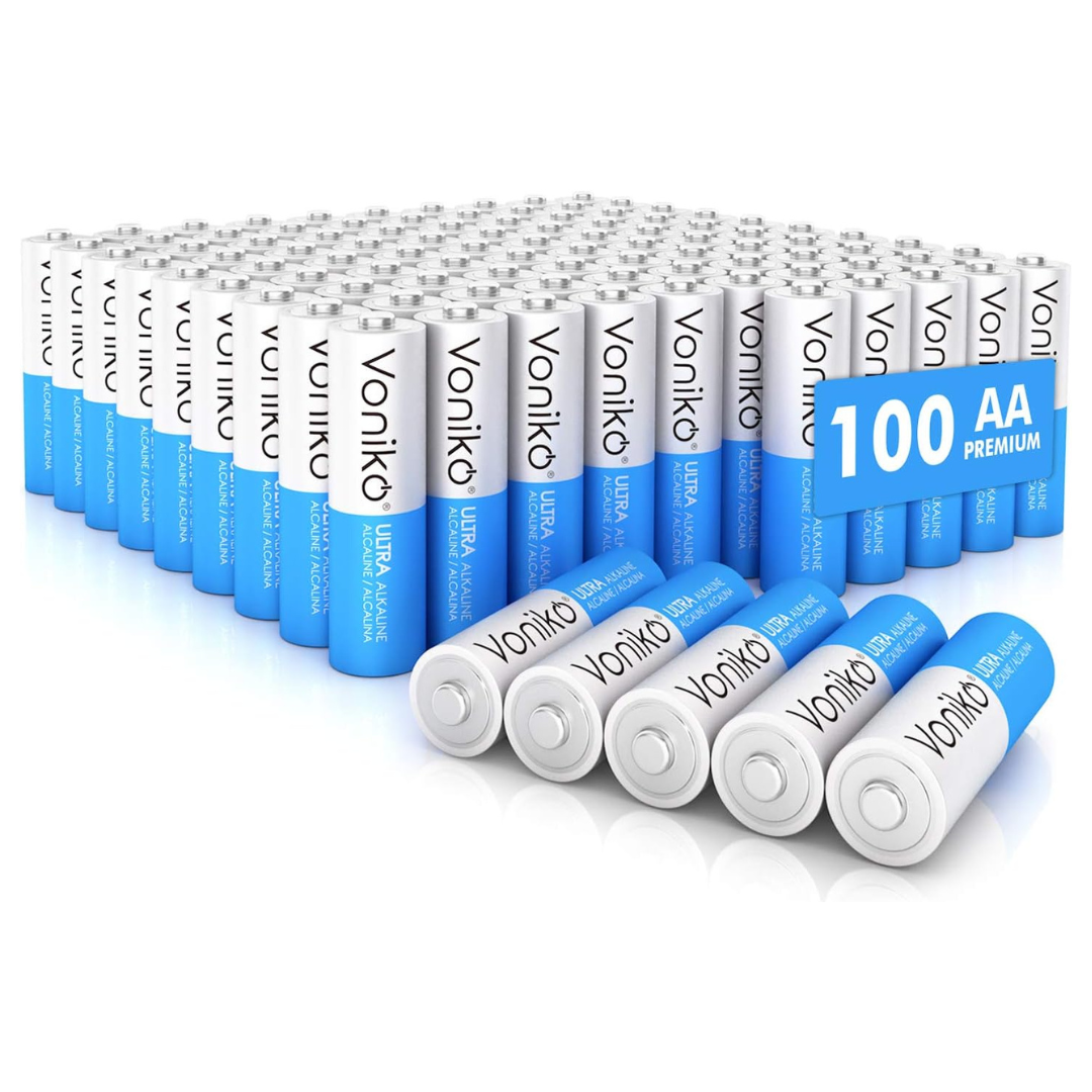 100-Pack Voniko Premium Grade Leakproof 1.5v AA Batteries