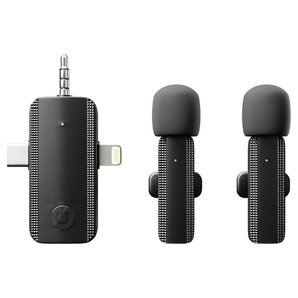 3-in-1 Wireless Lavalier Mini Lapel Microphone