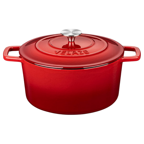 Velaze 6 Qt Enameled Cast Iron Dutch Oven With Lid & Dual Handles