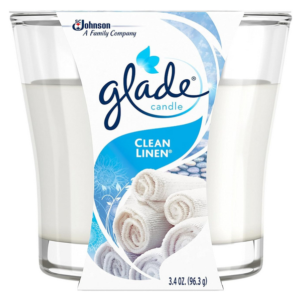 Glade Clean Linen Candle Jar (Air Freshener, 3.4 Oz)