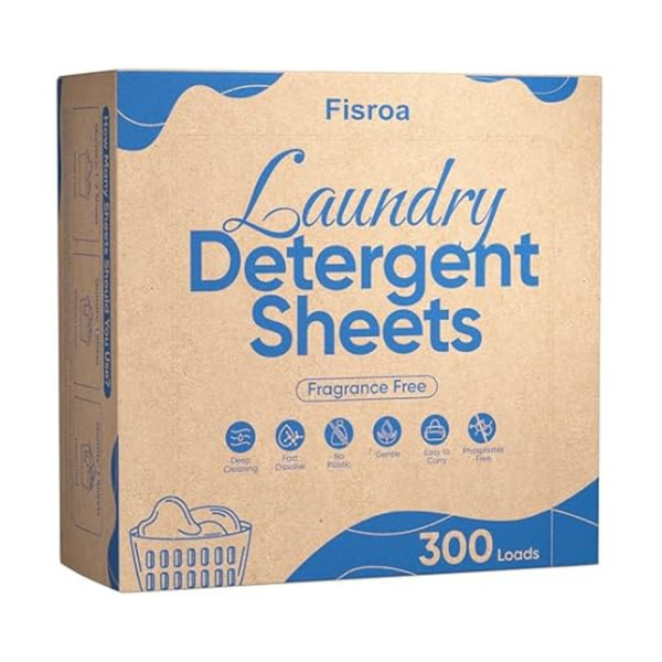 300-Count Fisroa Fragrance Free Laundry Detergent Sheets