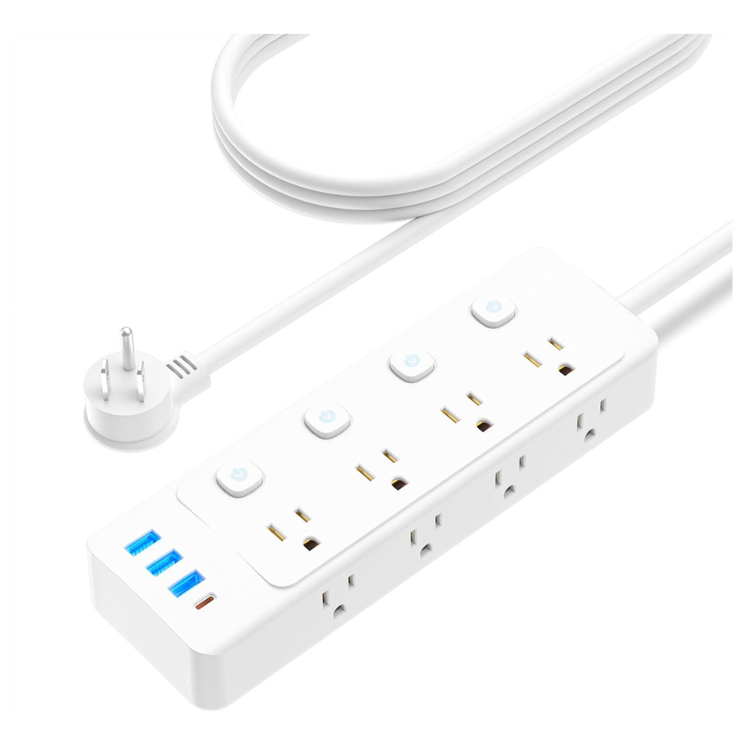 8 Widely Outlets Power Strip With Individual Switches