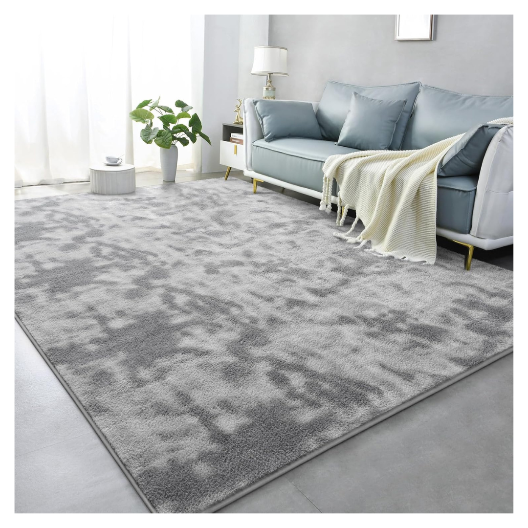 Lascpt 4ft x 6ft Tie-Dyed Memory Foam Soft Abstract Throw Area Rug