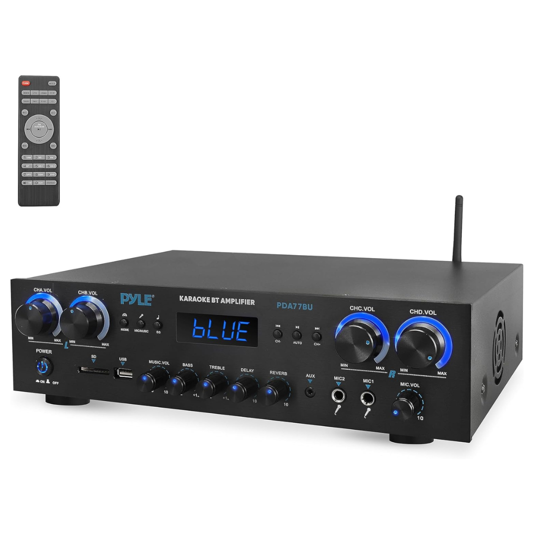 Pyle Bluetooth 4 Channel Home Audio Theater Amplifier Stereo Receiver