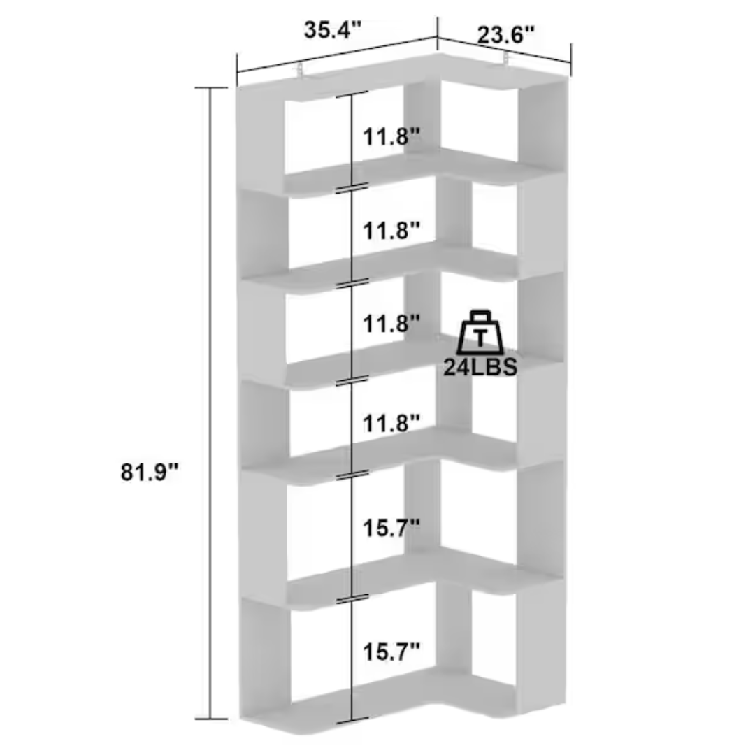 Wood 35" Corner Shelving Baker's Rack