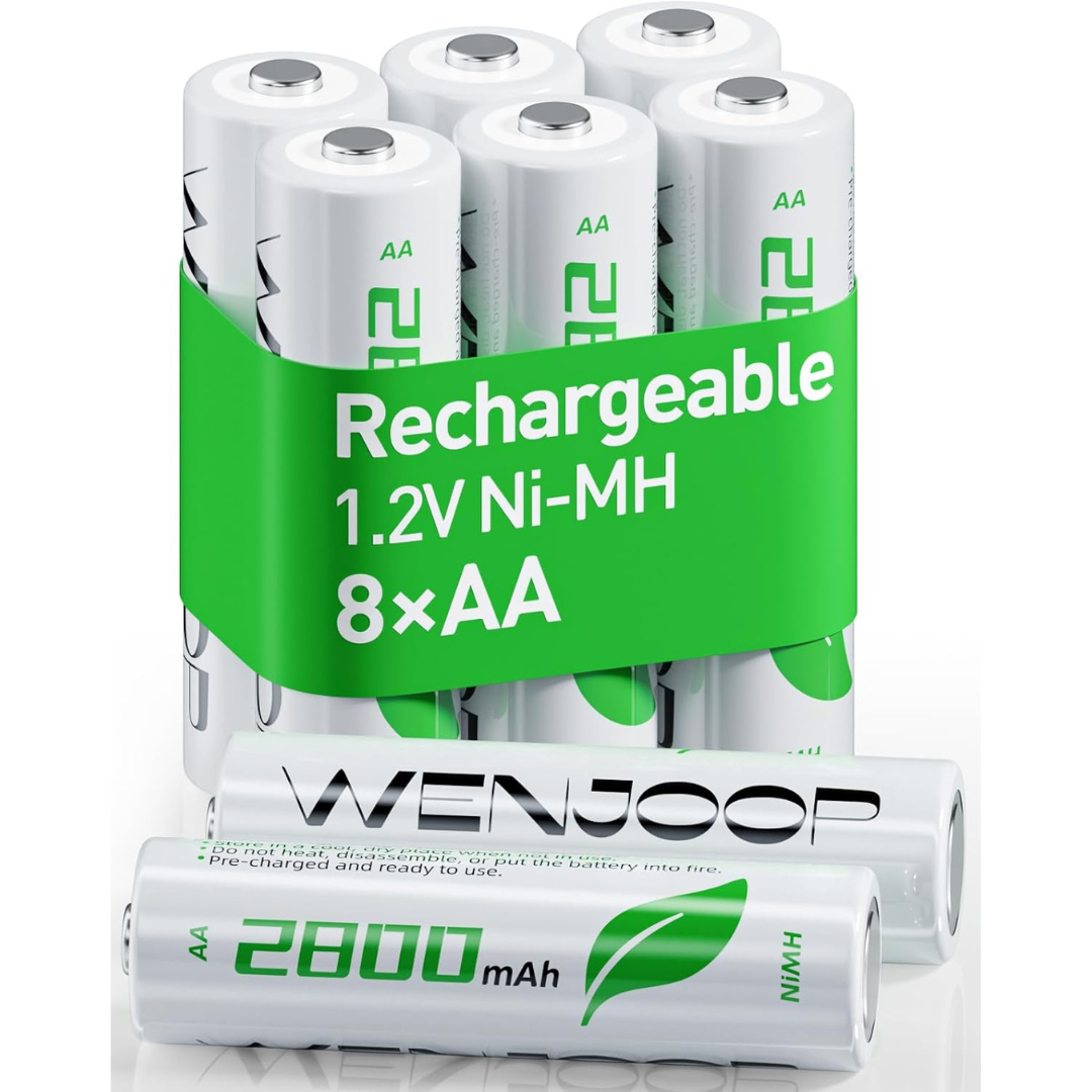 8-Pack 2800mAh 1.2V Double High Capacity Rechargeable AA Batteries