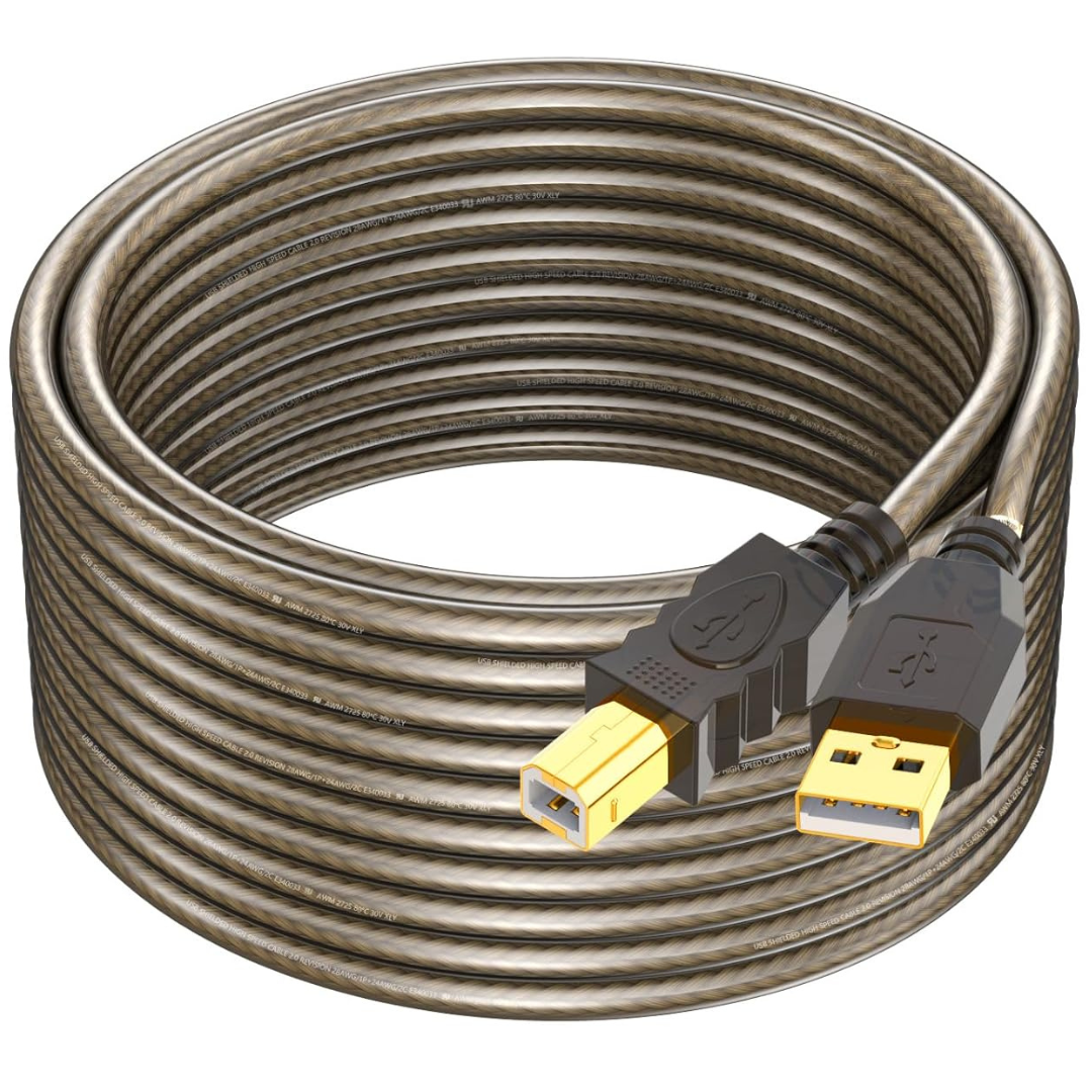 25ft USB 2.0 Printer Cable