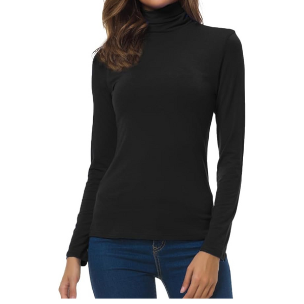 Women's Long Sleeve Turtleneck Fitted Tops (Various)