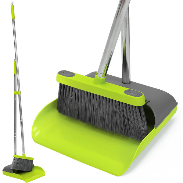 KalTell 50" Angle Broom & Long Handle Standing Dustpan Set