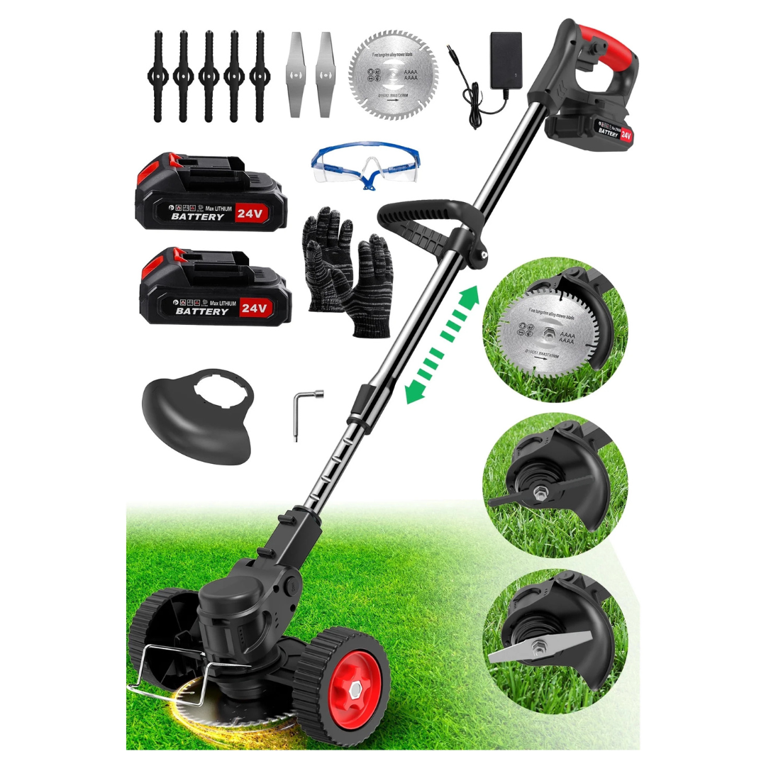 Tntants 24V Cordless Weed Wacker Trimmer + 2 Batteries (2 Colors)