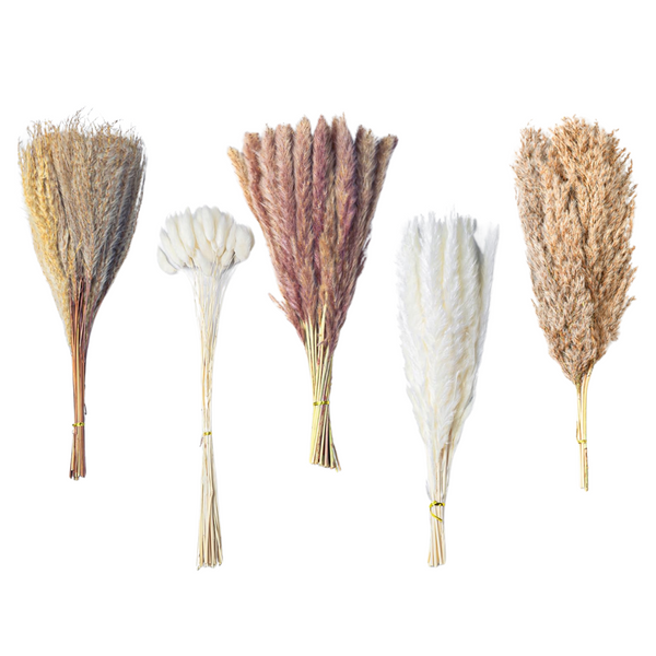 110-Piece Dried 17.5" Natural Pampas Grass Bouquet