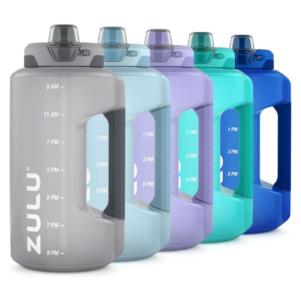 64oz Zulu Goals Large Water Bottle Jug With Time Marker & Handle