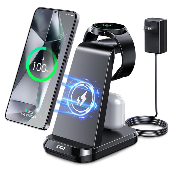 3-in-1 Wireless Charging Station For Samsung Phones, Watch & Earbuds