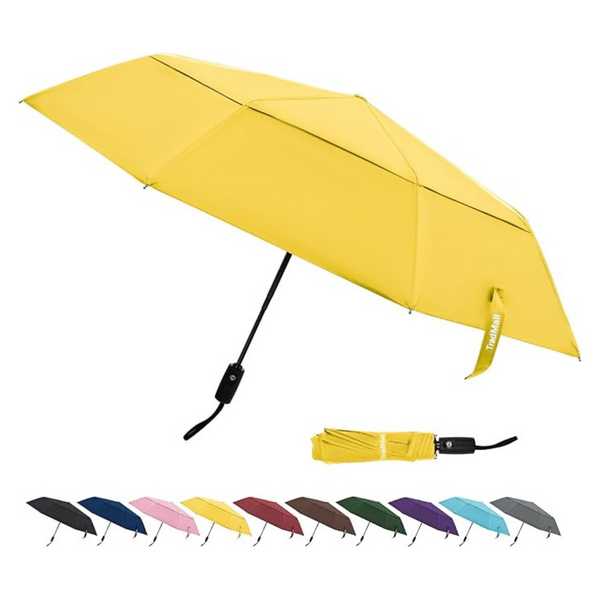 45" Double Vented Canopy Windproof Automatic Strong Folding Umbrella