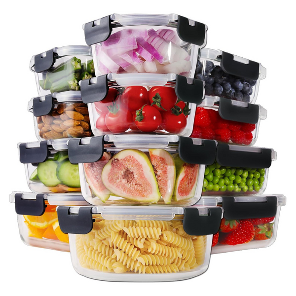 24-Piece Homberking Glass Food Storage Containers With Lids