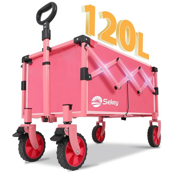 220LBS Collapsible Grocery Shopping Foldable Cart With Brakes